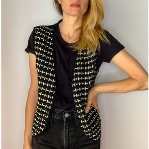 Vintage 90s Gold Woven Threaded Statement Vest